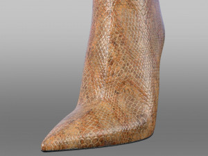 EVA BOOT 120mm Leopard-print satin knee boot 3D Model