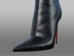 EVA BOOT 120mm Leopard-print satin knee boot 3D Model
