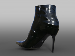 VINTAGE CHRISTIAN DIOR ON JOHN GALLIANO BLACK LEATHER LOGO ANKLE BOOTS Modello 3D