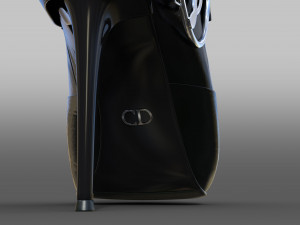 VINTAGE CHRISTIAN DIOR ON JOHN GALLIANO BLACK LEATHER LOGO ANKLE BOOTS Modello 3D
