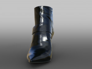 VINTAGE CHRISTIAN DIOR ON JOHN GALLIANO BLACK LEATHER LOGO ANKLE BOOTS Modello 3D