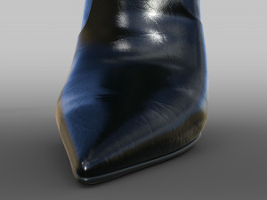 VINTAGE CHRISTIAN DIOR ON JOHN GALLIANO BLACK LEATHER LOGO ANKLE BOOTS Modello 3D
