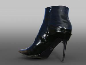 VINTAGE CHRISTIAN DIOR ON JOHN GALLIANO BLACK LEATHER LOGO ANKLE BOOTS Modello 3D