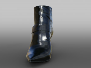 VINTAGE CHRISTIAN DIOR ON JOHN GALLIANO BLACK LEATHER LOGO ANKLE BOOTS Modello 3D
