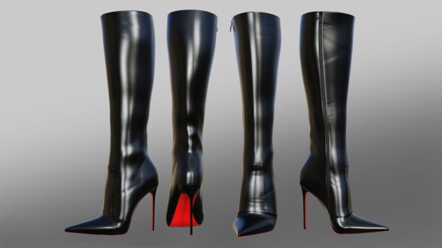 BOOTS GREGOR LEDER SCHWARZ 3D Model .c4d .max .obj .3ds .fbx .stl .blend 