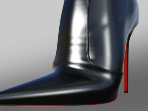 BOOTS GREGOR LEDER SCHWARZ 3D Model