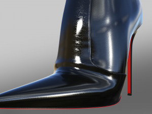 BOOTS GREGOR LEDER SCHWARZ 3D Model