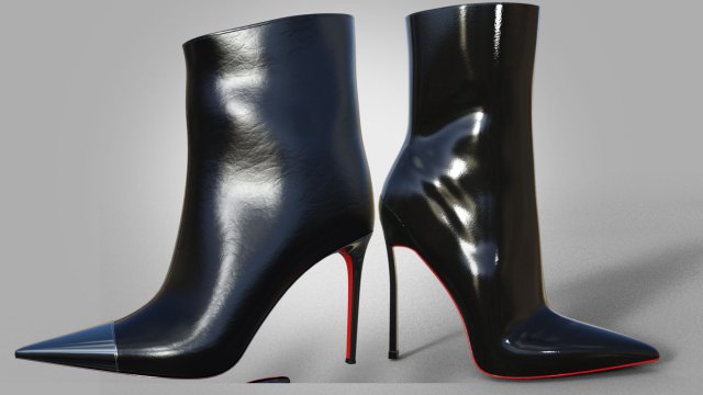 Boots two pairs 3D Model .c4d .max .obj .3ds .fbx .stl .blend 