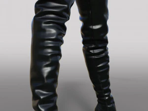 Black patent leather ASOS DESIGN Kathleen boots with platform and high heels 3D Model