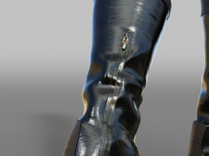Pointed over knee BOOTS in high heels 3Dモデル