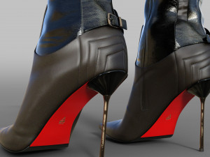 Pointed over knee BOOTS in high heels 3Dモデル