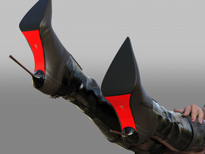 Pointed over knee BOOTS in high heels 3Dモデル