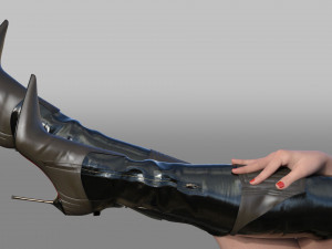 Pointed over knee BOOTS in high heels 3Dモデル