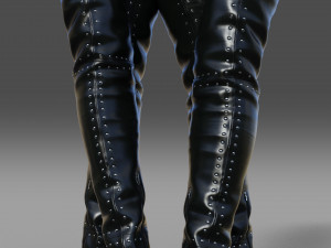 Thigh-high platform boots Two pairs 3D Model