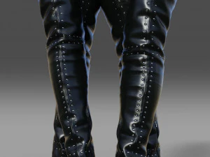 Thigh-high platform boots Two pairs 3D Model