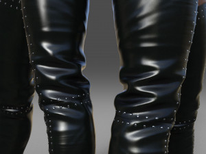 Thigh-high platform boots Two pairs 3D Model