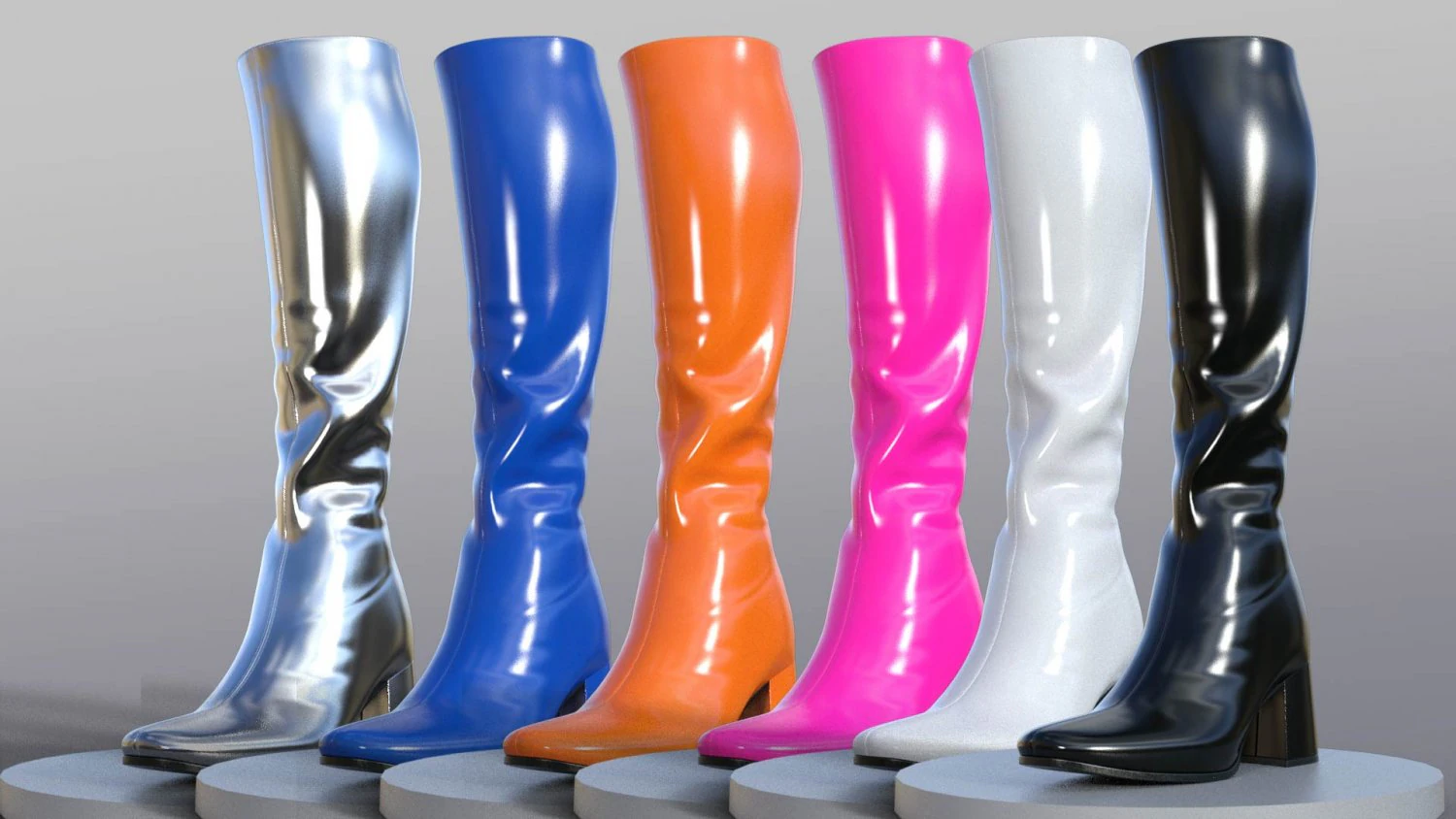 GO GO 靴子 3D 模型 .c4d .max .obj .3ds .fbx .stl .blend 