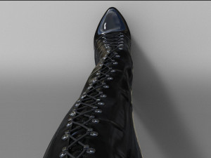 Thigh-high platform boots with lacing 3Dモデル