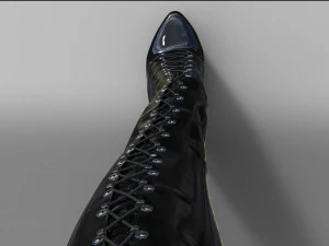 Thigh-high platform boots with lacing 3D Model