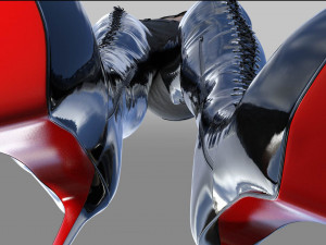 Thigh-high platform boots with lacing 3Dモデル