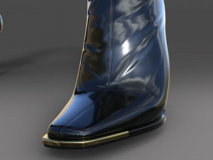Patent leather boots two pairs 3D Model