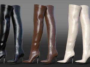 JimmyChoo Jean Paul Gaultier Over The Knee Boot 90 3D मॉडल