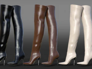 JimmyChoo Jean Paul Gaultier Over The Knee Boot 90 3D Model