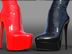 THREE PAIRS OF BOOTS COLLECTION 3D Model