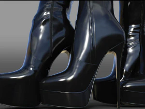 THREE PAIRS OF BOOTS COLLECTION 3D Model