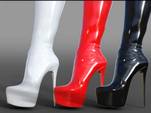THREE PAIRS OF BOOTS COLLECTION 3D Model