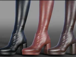 THREE PAIRS OF BOOTS COLLECTION 3D Model