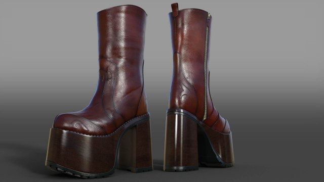 Platform Shoes Modèle 3D .c4d .max .obj .3ds .fbx .stl .blend