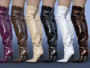 Высокие лакированные ботинки Dolce Gabbana 3D Модель