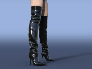 Dolce Gabana High Patent Leather Boots Modèle 3D