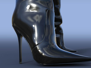 Dolce Gabana High Patent Leather Boots Modèle 3D