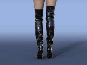 Dolce Gabana High Patent Leather Boots Modèle 3D