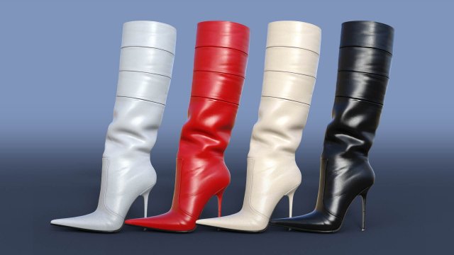 GIANMARCO LORENZI Boots Two Pairs 2 Model 3D .c4d .max .obj .3ds .fbx .stl .blend 
