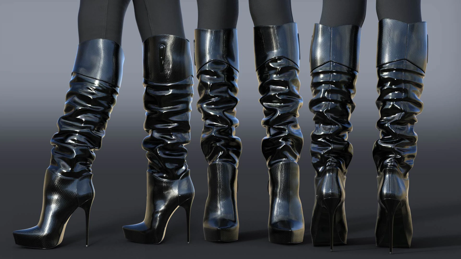 GIANMARCO LORENZI Boots Two Pairs 3 3D Model .c4d .max .obj .3ds .fbx .stl .blend