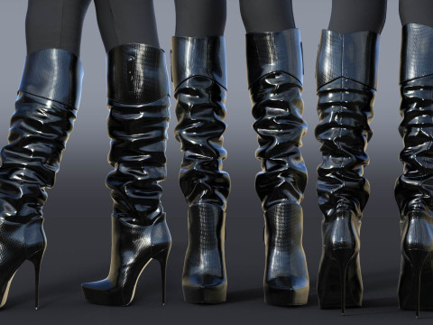 GIANMARCO LORENZI Boots Two Pairs 3 3D 模型