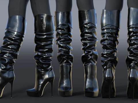 GIANMARCO LORENZI 부츠 2켤레 3 3D 모델