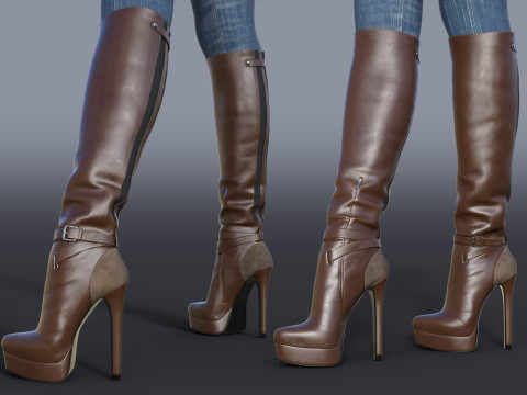 GIANMARCO LORENZI Boots Two Pairs 3 3D 모델