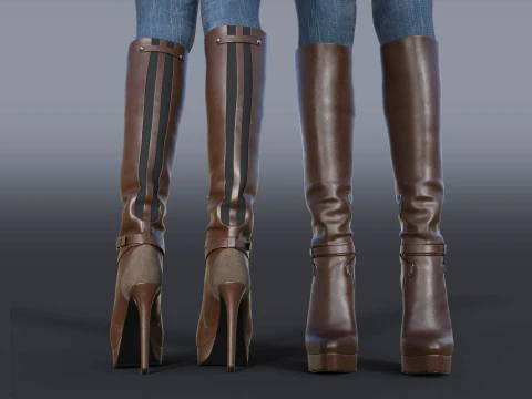GIANMARCO LORENZI Boots Two Pairs 3 3D Model