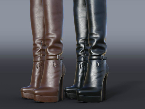 GIANMARCO LORENZI Boots Two Pairs 3 3D 모델