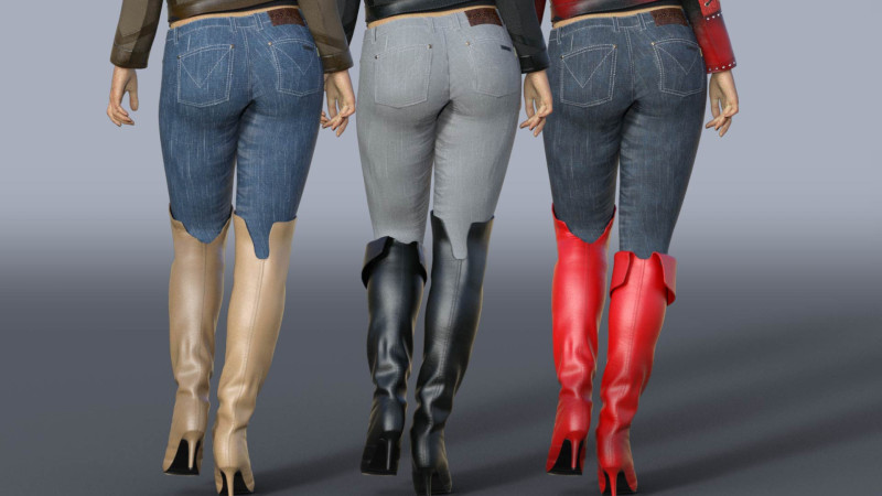 Womens Cavalry Boots Model 3D .c4d .max .obj .3ds .fbx .stl .blend