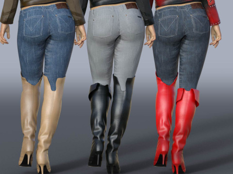Womens Cavalry Boots 3D Model
