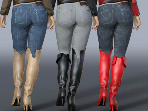 Женские кавалерийские ботинки 3D Модель