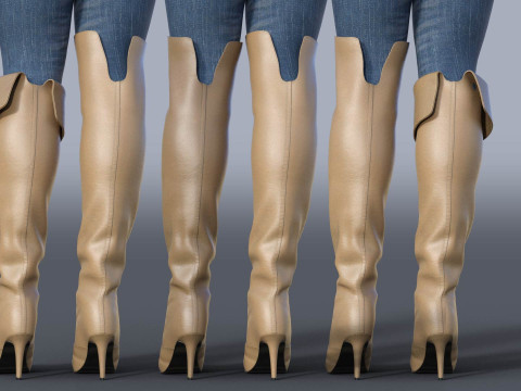 Womens Cavalry Boots Model 3D
