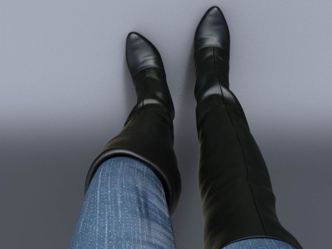 Womens Cavalry Boots Model 3D