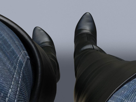 Womens Cavalry Boots Model 3D