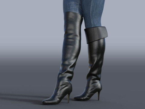 Womens Cavalry Boots Model 3D